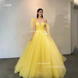 OLOEY Exquisite Yellow Evening Dress Korea Photoshoot Candy Color Party Dress Floor-Length Prom Gown Party Dress Customized