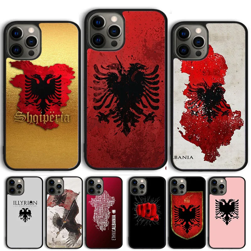 Albania Albanians Flag Phone Case Cover For iPhone 15 16 11 13 14 Pro Max 12 mini Plus X XS Max XR Fundas