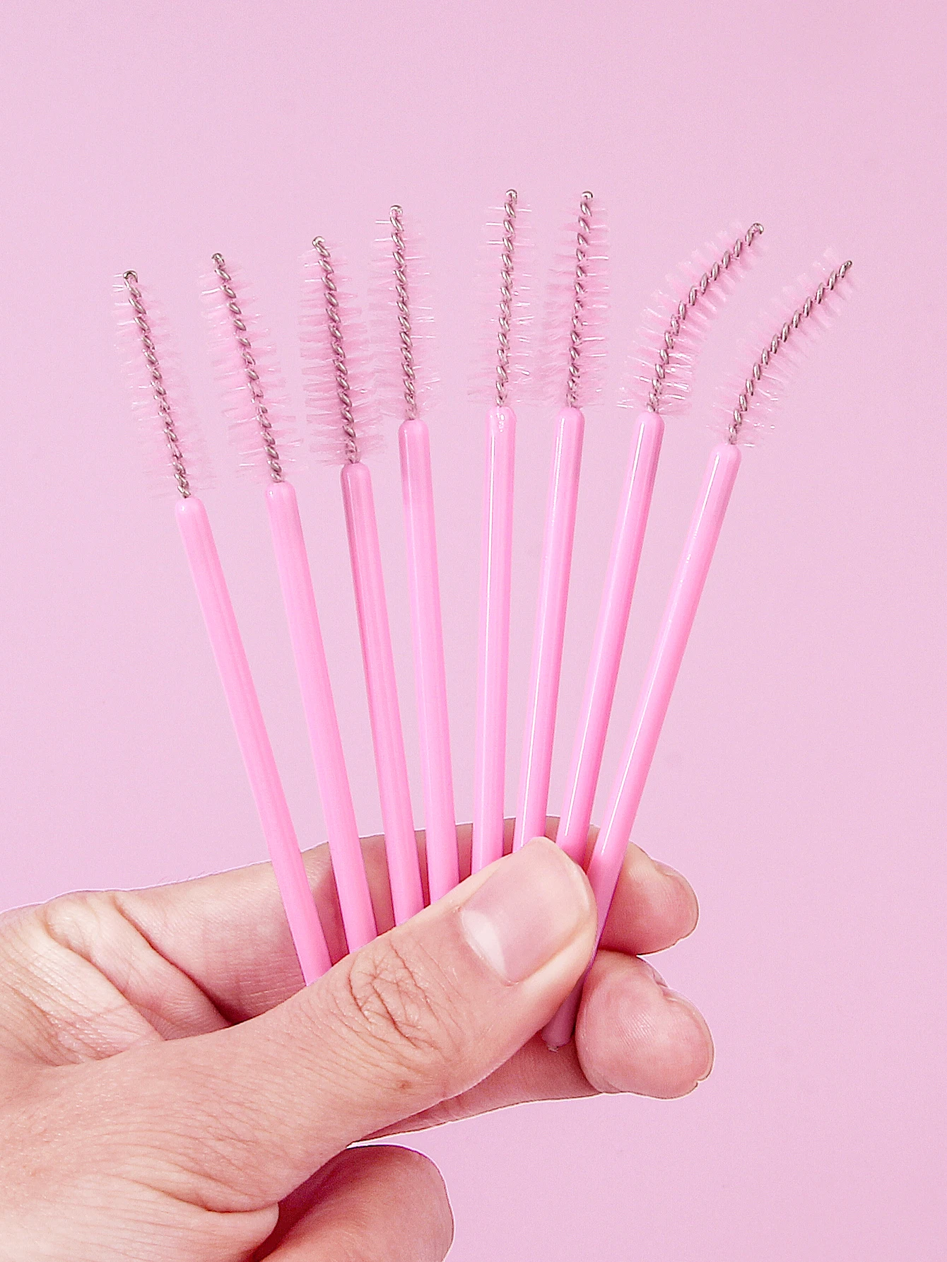 50 قطعة فرشاة ماسكارا حلزونية، تمديد الرموش، مشط تجعيد، فرشاة حواجب، أداة فرشاة مكياج معلبة محمولة متعددة الوظائف #4