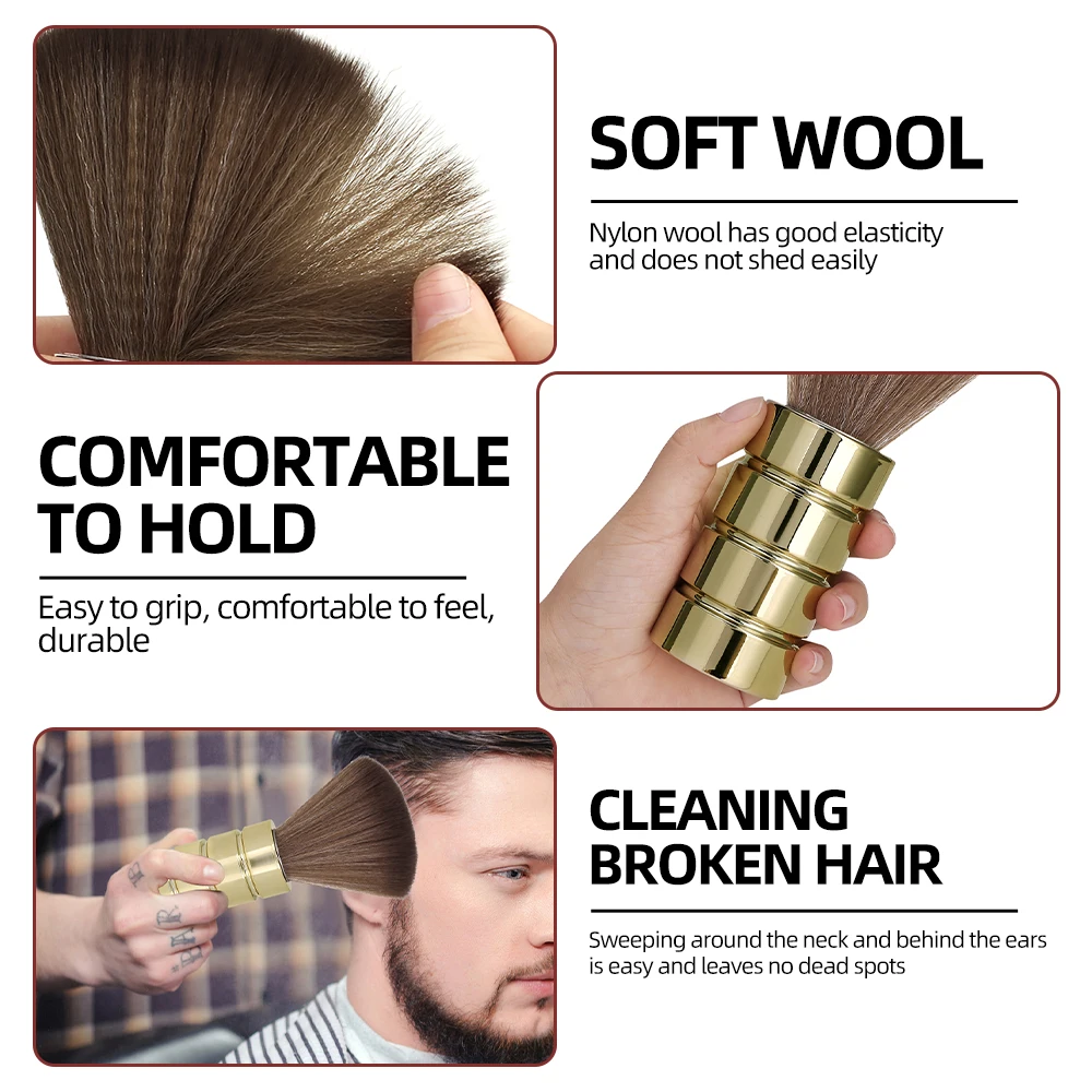 Neck Duster Brush, 3 Colors Soft Gentle, Professional Neck Cleaning Brush Face Hairbrush Haircut Hairdressing Duster