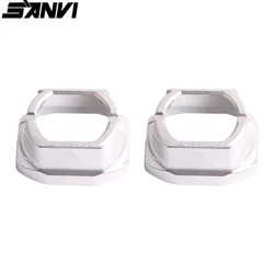 SANVI 2PCS Silver Square Matrix Shround Projector Lens Cover Mask for 3.0 Inches Projector Lense Car Light Accessories