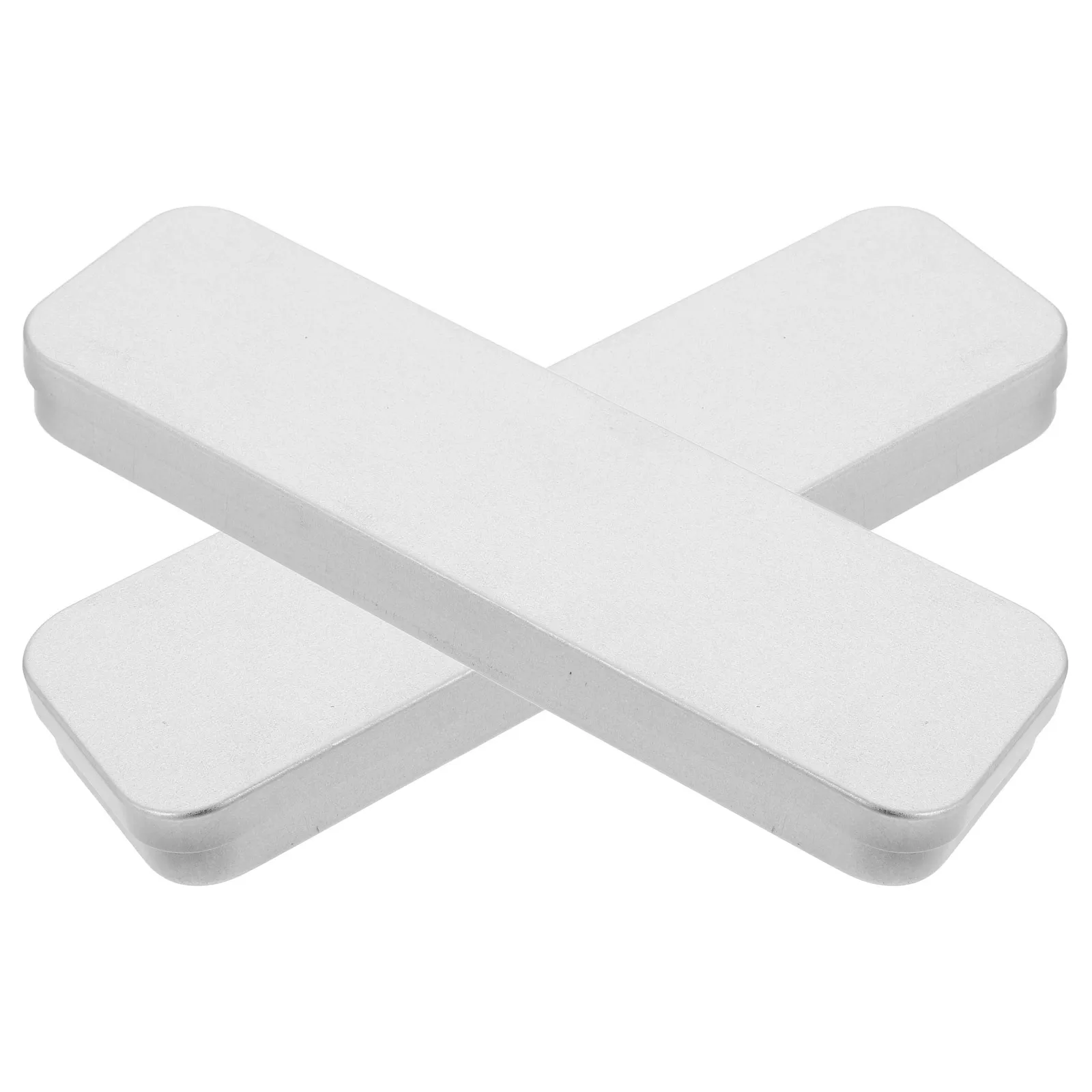 

2Pcs Tool Storage Box Tinplate Pencil Box Moisture Resistant Stylish Stationery Organizer for Students Office Metal Pen Holder