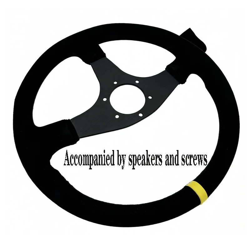 14inch steering wheel JDM Tuning sport car steering falt suede racing game steering modify accessories  car interior
