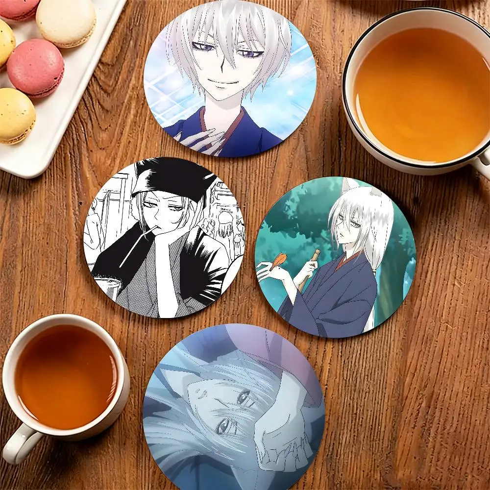 T-Tomoe Kamisama Kiss Wooden Cup Mat Cappuccino Vodka Juice Water Coaster for Flower Shop