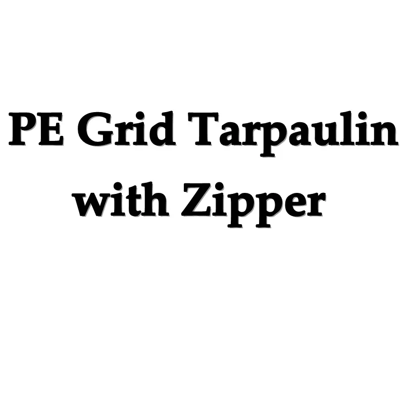 Customized PE Grid Tarpaulin with Zipper Transparent Door Curtain Yard Pergola Zipper Tarp Outdoor Mesh Rainproof Cloth