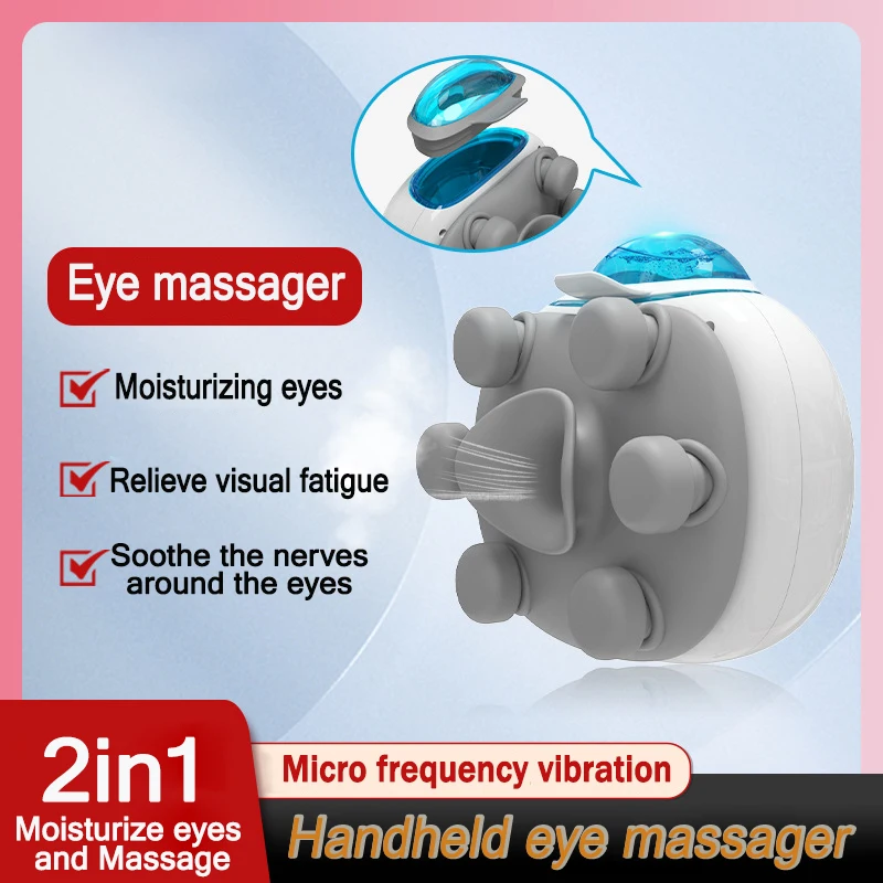 2In1 Eye Massager Machine Spray with vibration massage for Puffy and Dry Eyes Smart Eye Care Massage Relax Fatigue Portable