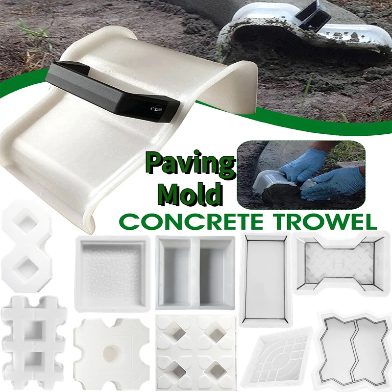 Reusable Concrete Trowel with Handle Path Maker Paver Mould Stone Brick Concrete Cement Walk Garden Paving Mold Patio Paviment