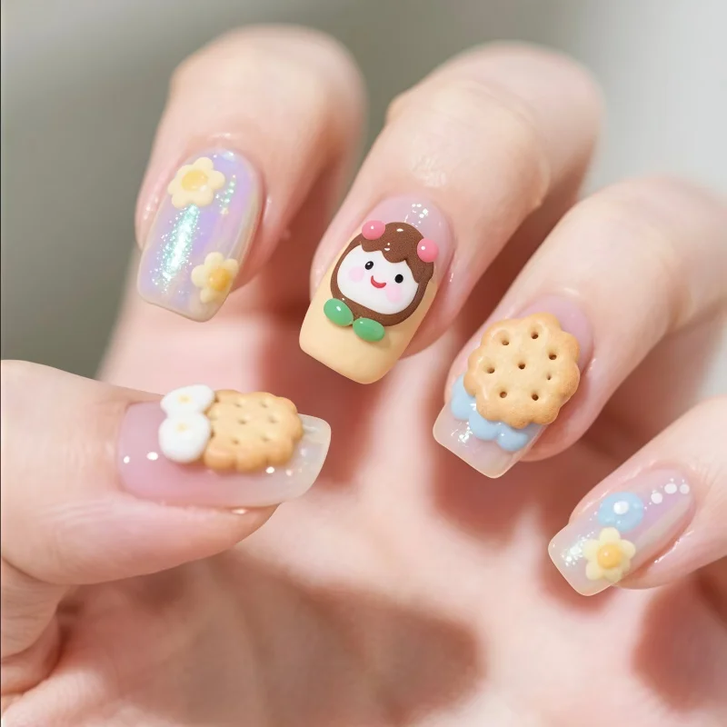 Cute Animal Nail Art & Cookie Baking Mold Set - Dog & Rabbit Shapes Transparent Silicone Mini Decorations for Crafting
