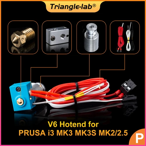 Unidad preensamblada Trianglelab V6 Hotend para impresora 3D PRUSA i3 MK3 MK3S MK2/2.5 v6 boquilla de disipador térmico