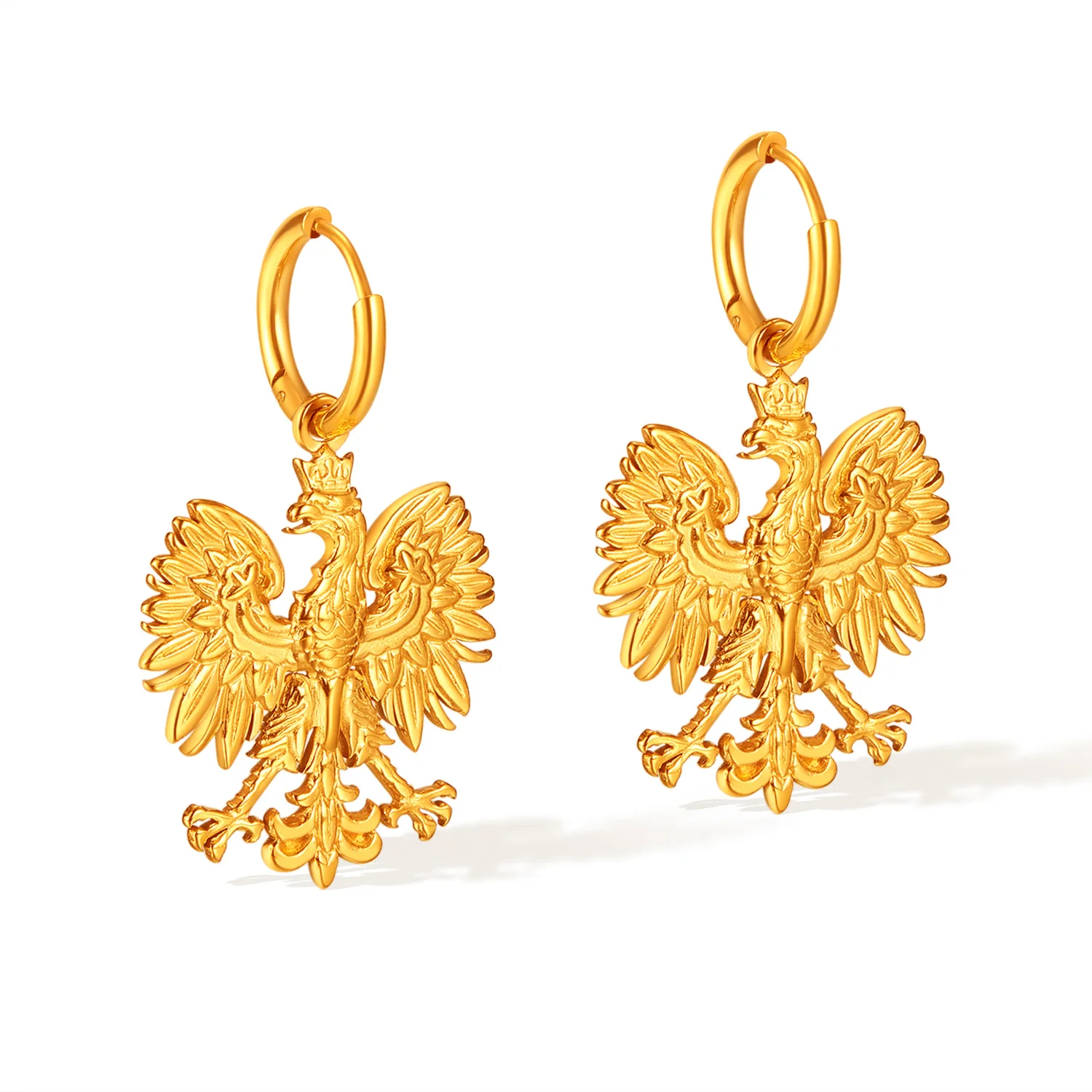 

Vintage Polish Eagle Pendant Earrings for Women – Stainless Steel Unique Retro Style Drop Dangle Jewelry