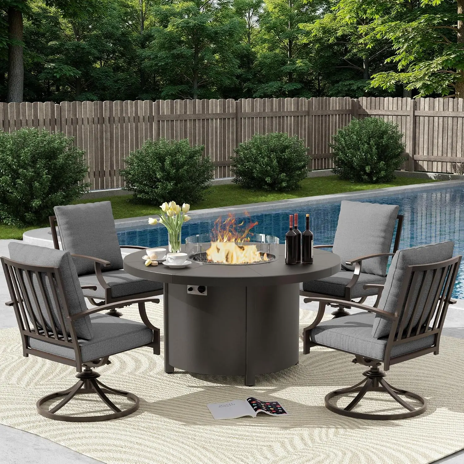 5-Piece Metal Patio Set 48