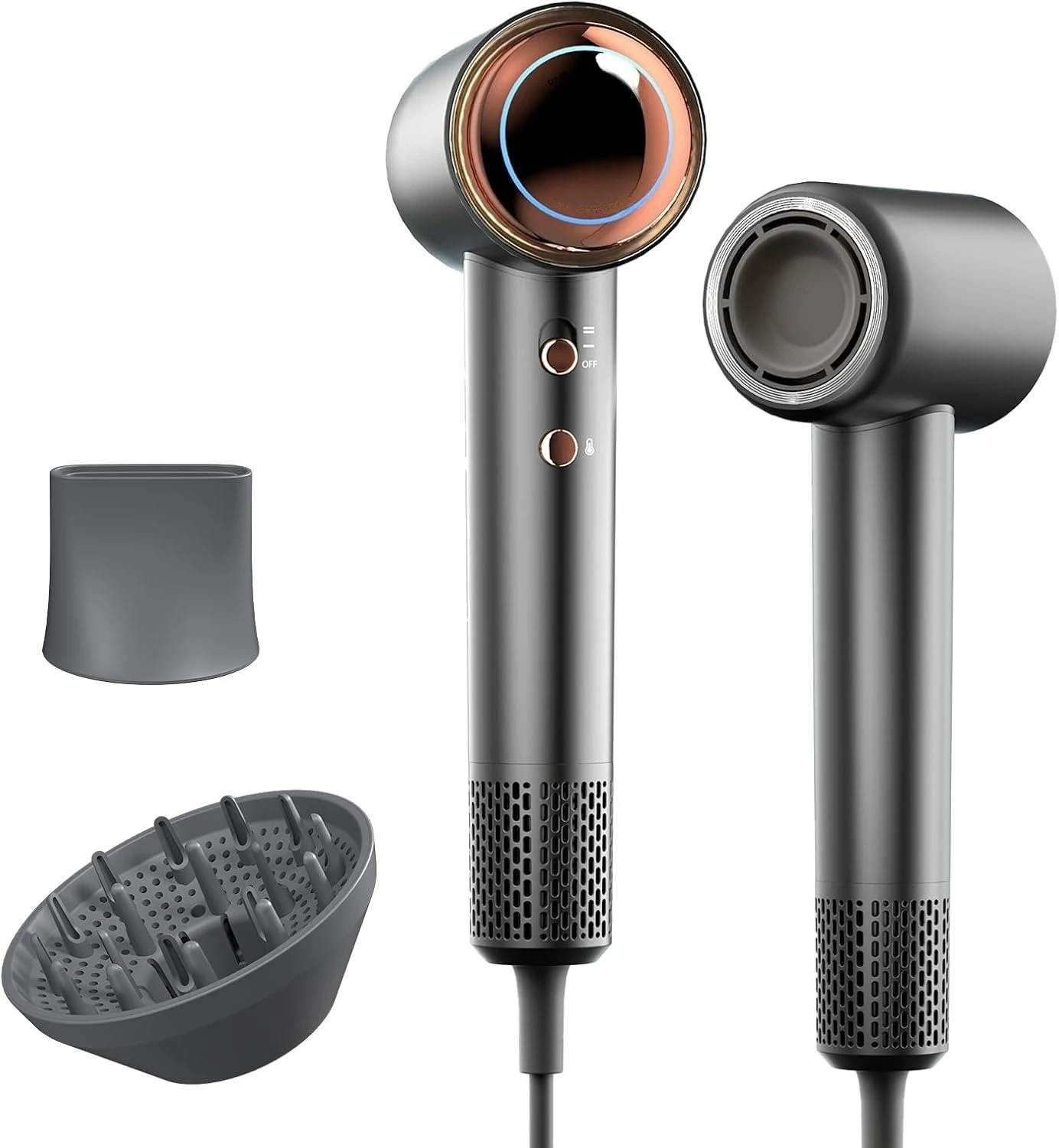 Asciugacapelli compatto con diffusore magnetico con motore brushless per un asciugatura rapida e a basso rumore