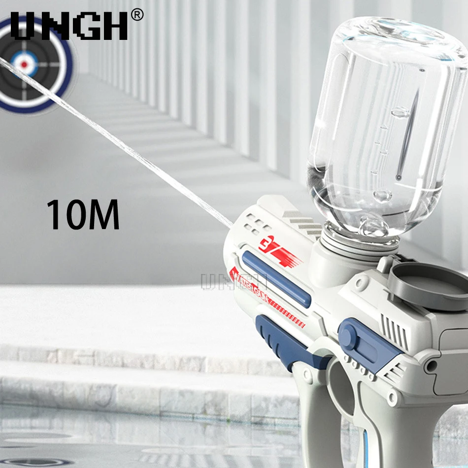 Pistola ad acqua elettrica automatica per bambini, spiaggia all'aperto ad alta pressione, piscina di grande capacità, giocattolo estivo per bambini