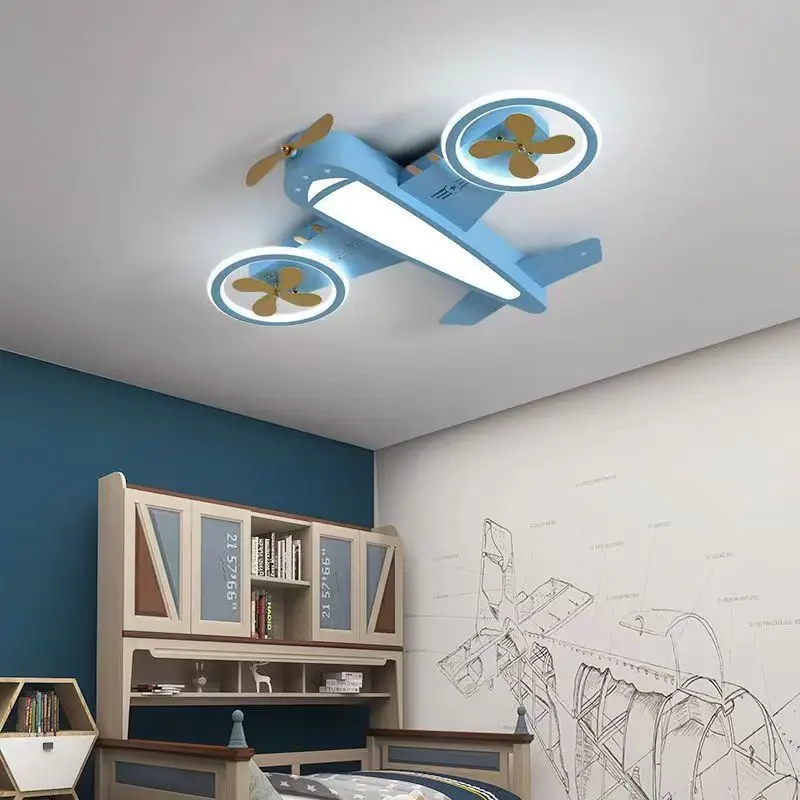 Children\'s Room Airplane Light Girl Boy Bedroom light Atmospheric cartoon stroboscopic LED ceiling light decoration