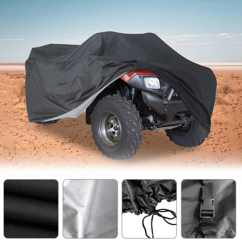

Quad Bike ATV/TUV Cover Universal 210D Waterproof Motorcycle Vehicle Scooter Kart Motorbike Resistant Dust UV Snow Protector