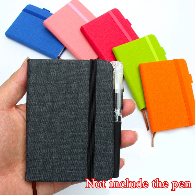 A7 Mini Notebook Diary Pocket Book PU Cover Memo Pad Handwriting Word Book Pocket Notebook Portable Small Retro Solid Color