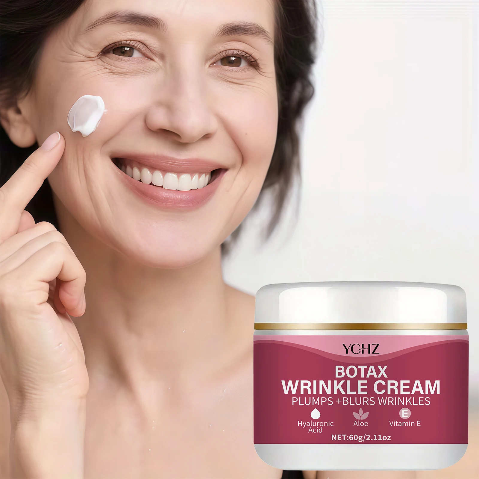 Crema Facial de Colágeno, Aloe Vera y Niacinamida - Hidratación Profunda, Cuidado Diario de la Piel, Diseño de Envase Elegante, Perfección Natural, Crema Facial de Alta Calidad