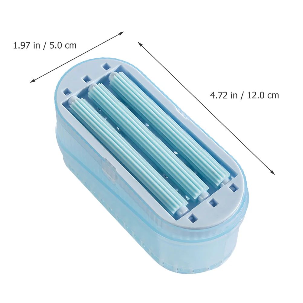 Double-Sided Soap Dish Brush Cleaning Dual-Purpose (Lake Blue) Holder with Dispenser Laundry Home Abs Daily Use Container