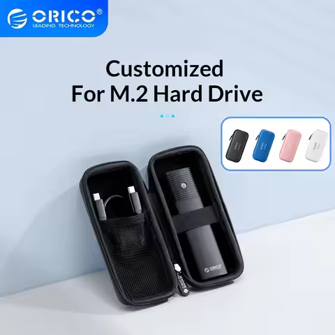 Orico M2 SSD Storage Bag EVA Thickened Shell Waterproof Fall Resistance with Grid Storage Inside Suitable for NGFF/NVMe SSD Case
