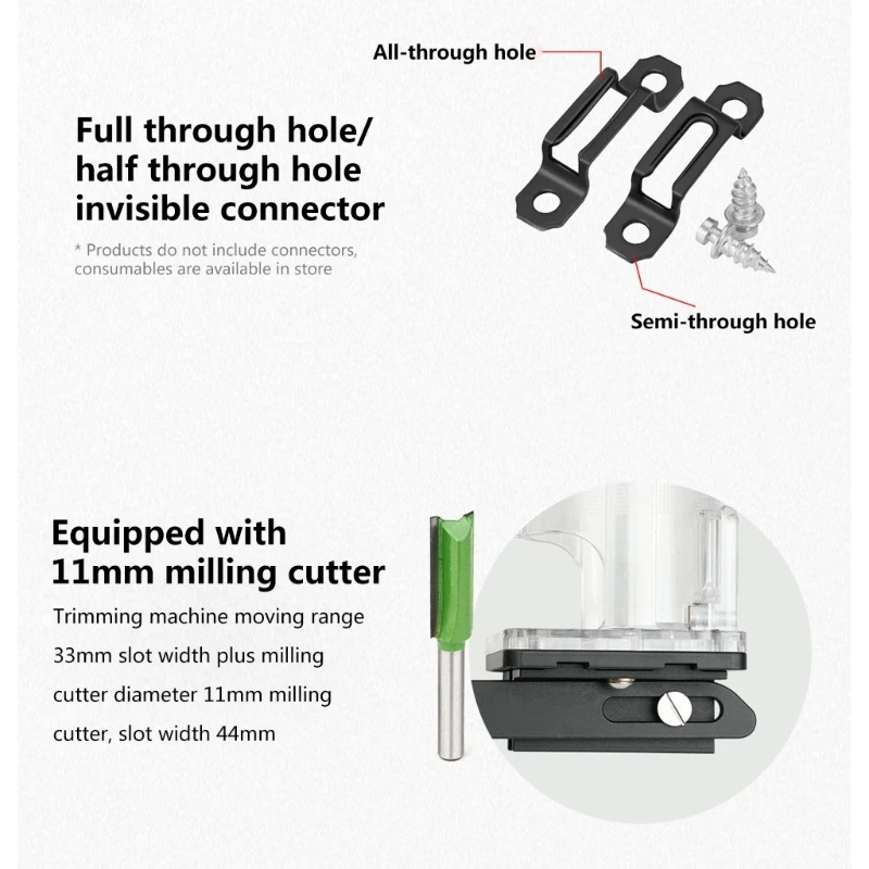 2 in1 Woodworking Trimmer Side Milling Slotting Locator with 11mm Milling Cutter