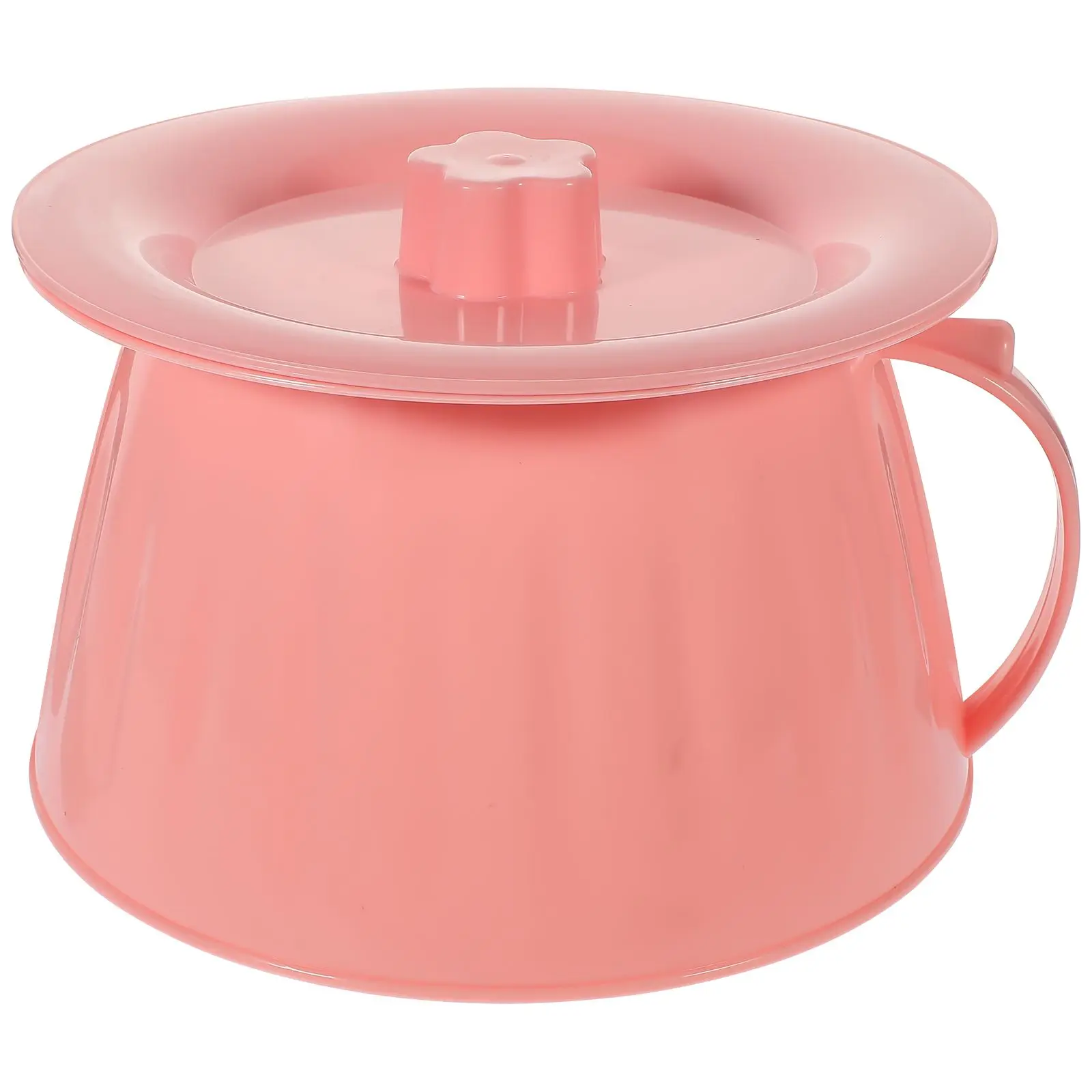

Portable Toilet Urine Basin Chamber Pot with Lid Pink Lightweight Durable PP Material Easy Clean Stable Structure Reusable Gift