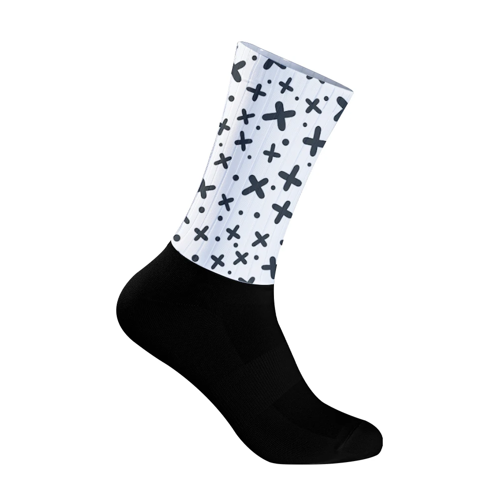 

Anti Slip Silicone Summer Aero Socks Whiteline Cycling Socks Men Bicycle Sport Running Bike Socks Calcetines Ciclismo