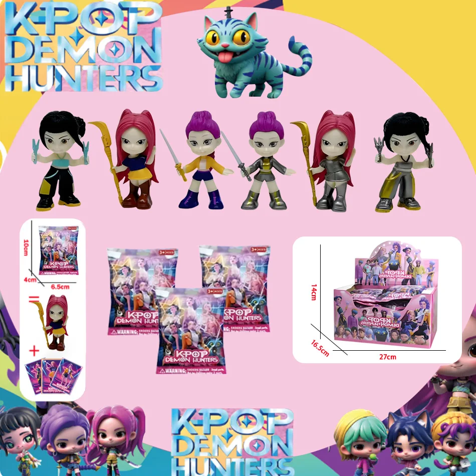 6 szt. Blind Box Anime Demon Hunters Mini Figurki 2025 Kpop Śliczne Figurki z PVC Mystery Box Kolekcjonerska Lalka Model Dekoracyjny