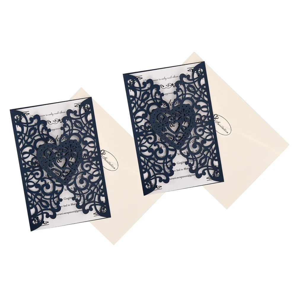 

10Sets Invitation Cards Romantic European Style Wedding Engagement Birthday Party Invitations Envelopes Sealing Stickers Blue