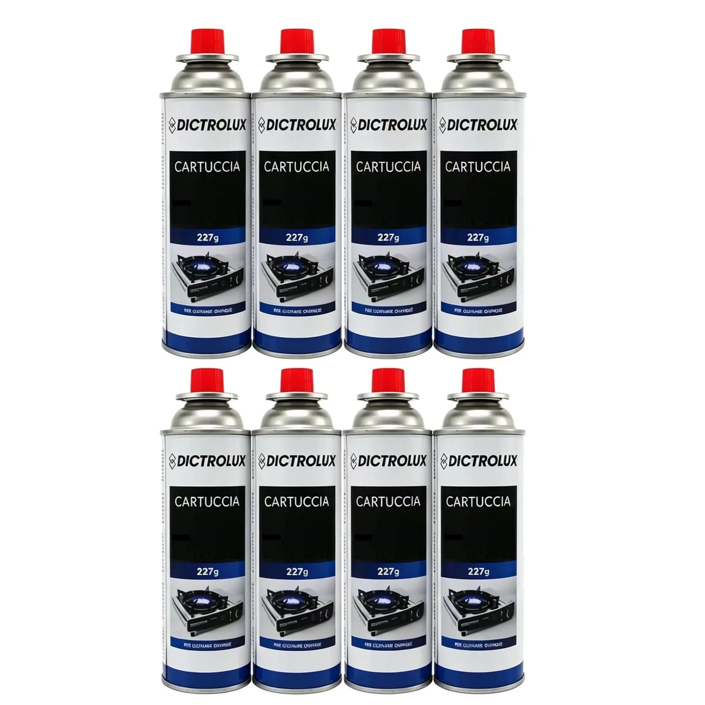 Cartouche DICTROLUX 227G, geschikt voor stoves |   Universele Cartouche, DICTROLUX Cartouche Ideaal voor Kamperen/Buitenkeukens/Noodgevallen
