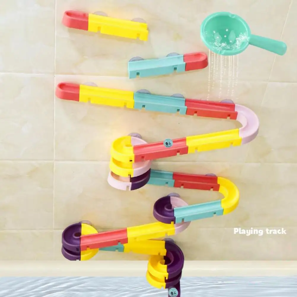 Juguetes de coordinación mano-ojo para niños pequeños, juego de juguetes de baño para niños de 1 a 3 años, juguete de pista deslizante de agua Diy con Color para bañera