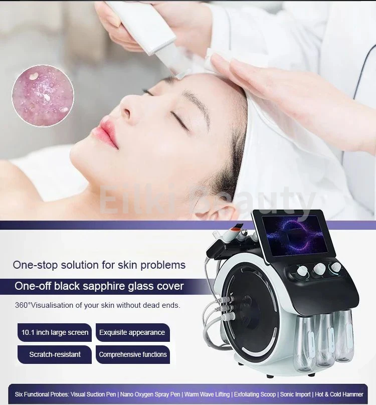 New Water Oxygen Dermabrasion Facial Machine Skin Detection Test Whitening Face Lifting Skin Cleansing Bubble Facial Equipment