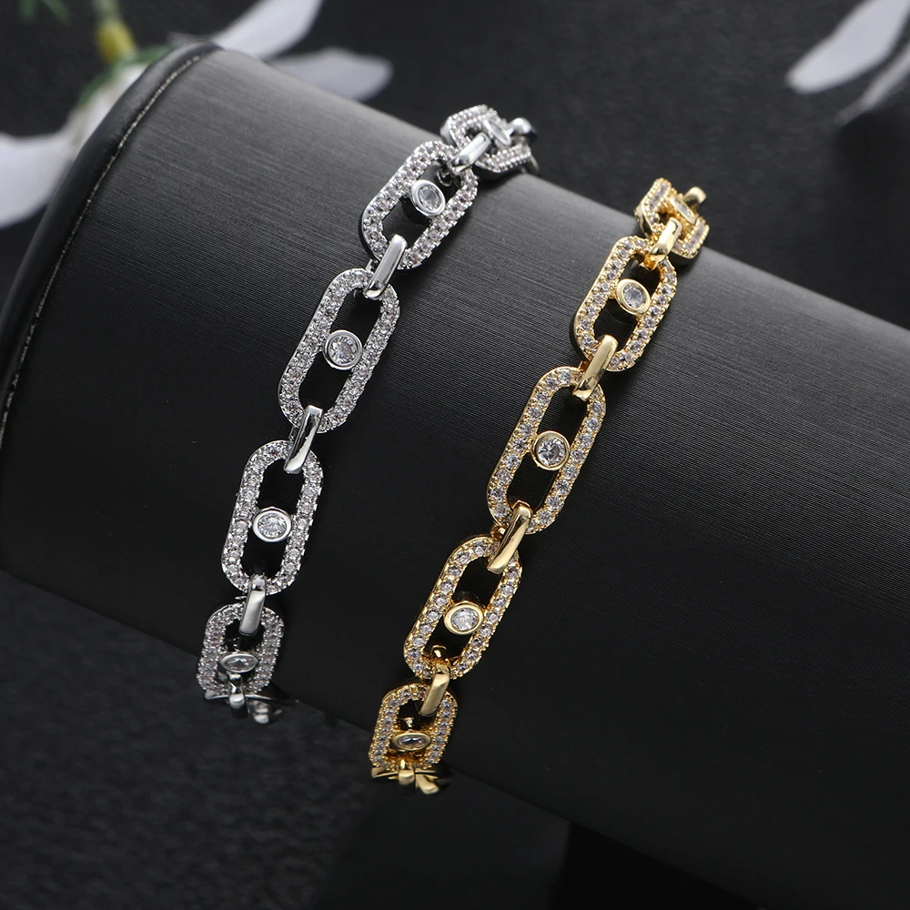 

New Luxury Tennis Chain Bracelets Cubic Zirconia CZ Bohemian Cuff Bracelets For Women WeddingJewelry S0792