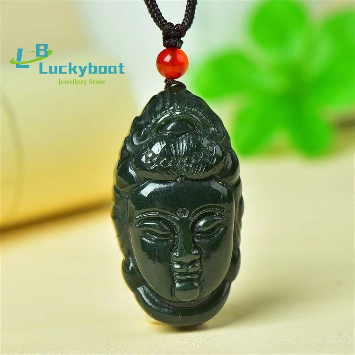 Natural Hetian Qingyu Guanyin Head Pendant is Simple Personalized Fashionable Exquisite and Versatile for Men and Women