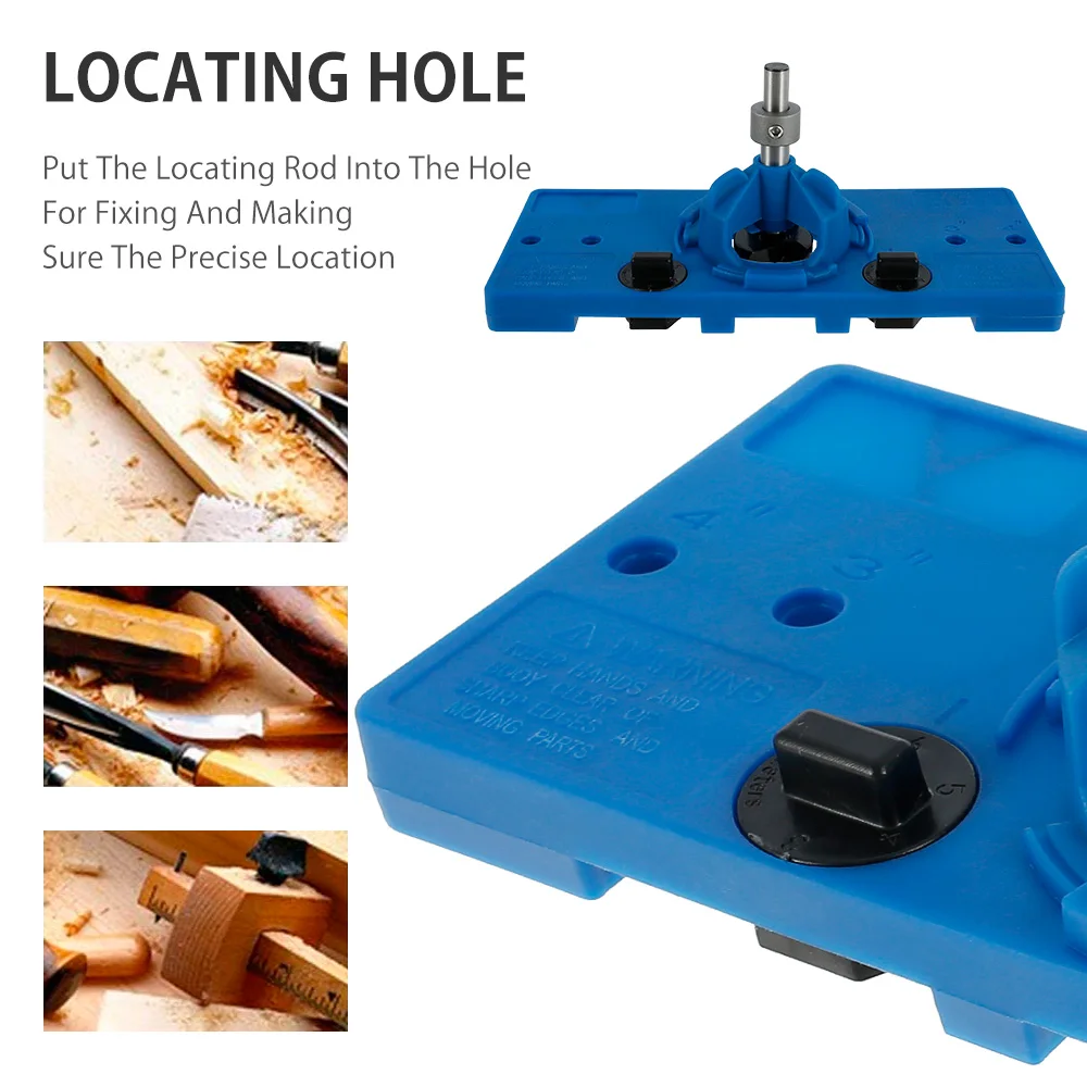 

Concealed 35mm Cup Style Hinge Hole Boring Jig Set Hole Opener Drill Guide Locator DIY Woodworking Tools