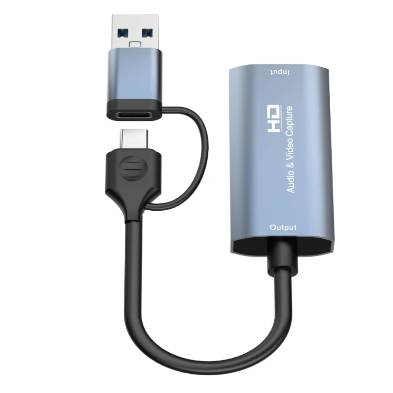 Nku 4K Video Capture Card HD Source To USB/Type-C Video Grabber Recorder Cable for PC Computer Camera Live Streaming Game