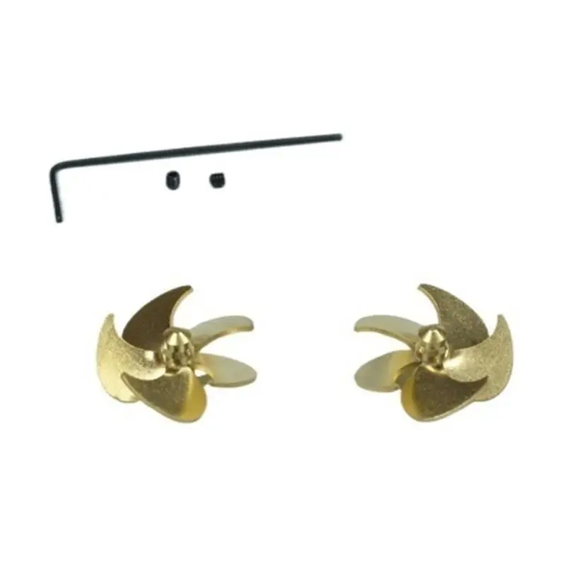 19.5mm 5-Blade Copper Propeller Set RC Boat 2mm Shaft CW CCW 2pcs