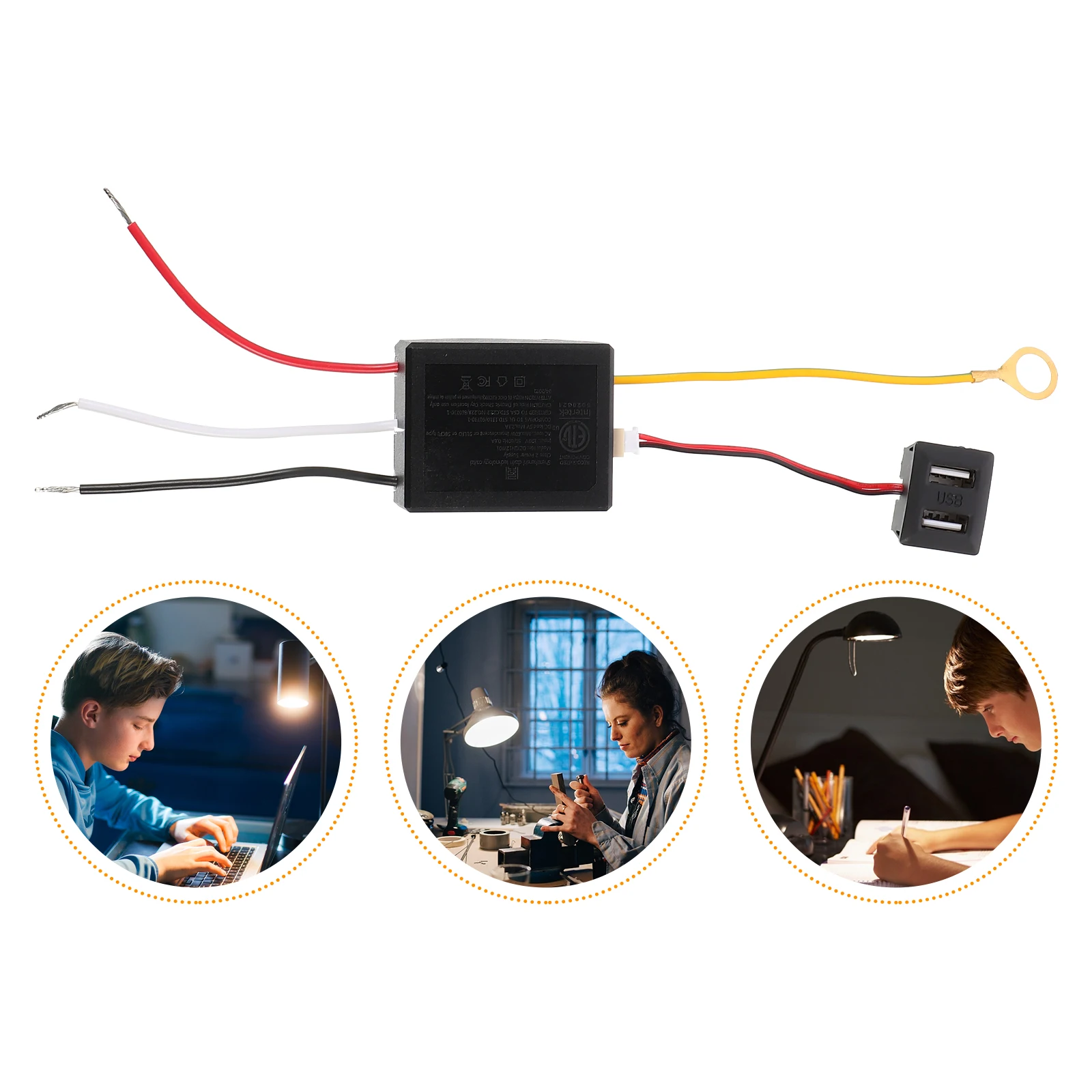 

1Pcs USB Desk Lamp Adapter Black Durable Power Supply Table Light Touch Switch for Home Office Use Desk Lamp Adapter