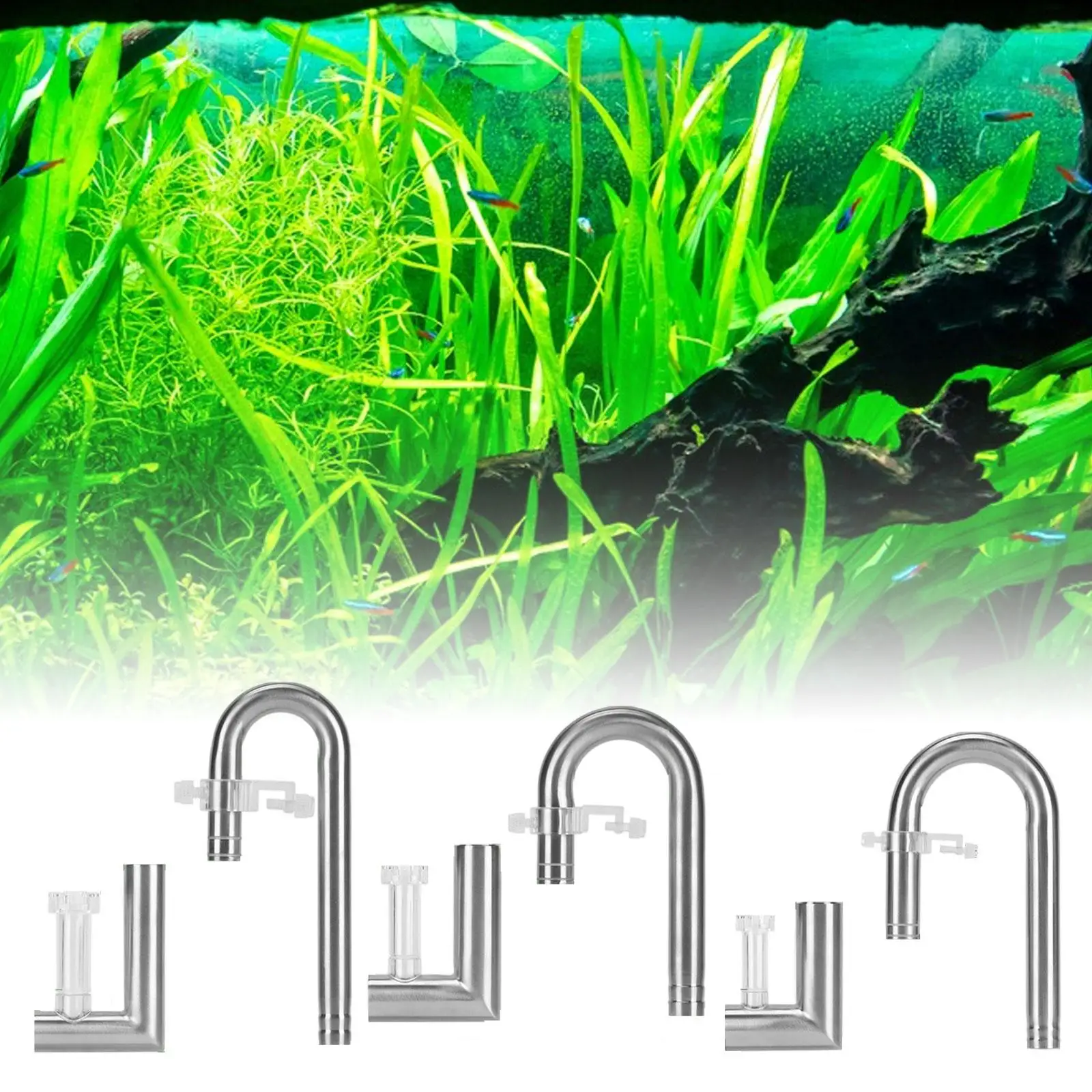 

Аквариумная труба с лилиями, металлический гладкий поток воды, практичный набор выходов скиммера для масла