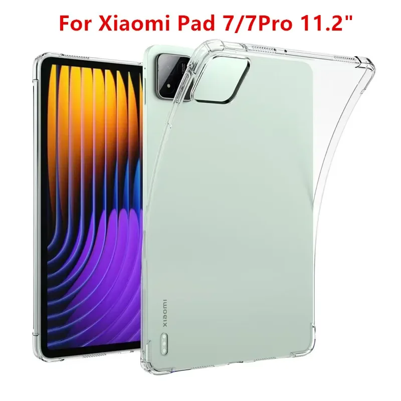 

Transparent Case for Xiaomi Pad 7 2024 11.2 Inch Silicon Soft TPU Cover for Mipad 7 Pad 7Pro 11.2"Airbag Anti-drop Tablet Funda