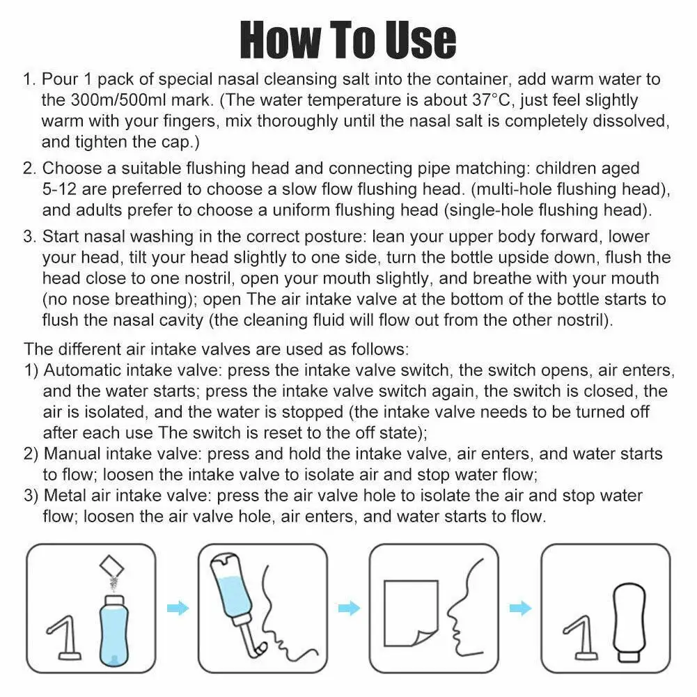 Nose Wash System Sinus & Allergies Relief Nasal Pressure Rinse Neti Pot Nose Trimmer Adults Children Nasal Wash Cleaner