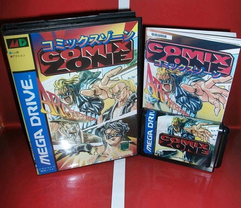 Comix Zone с коробкой и руководством для 16-битной игровой картриджа Sega MD System Megadrive Genesis
