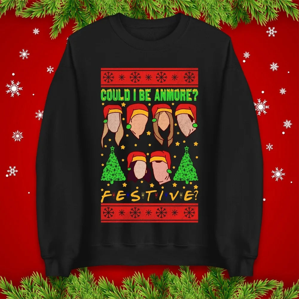 

Could I Be More Festive Jumper Hoodies Xmas Festive Family Women Girl Sweatshirt Xmas Gift Hoodie Autumn Winter Long Sleeve
