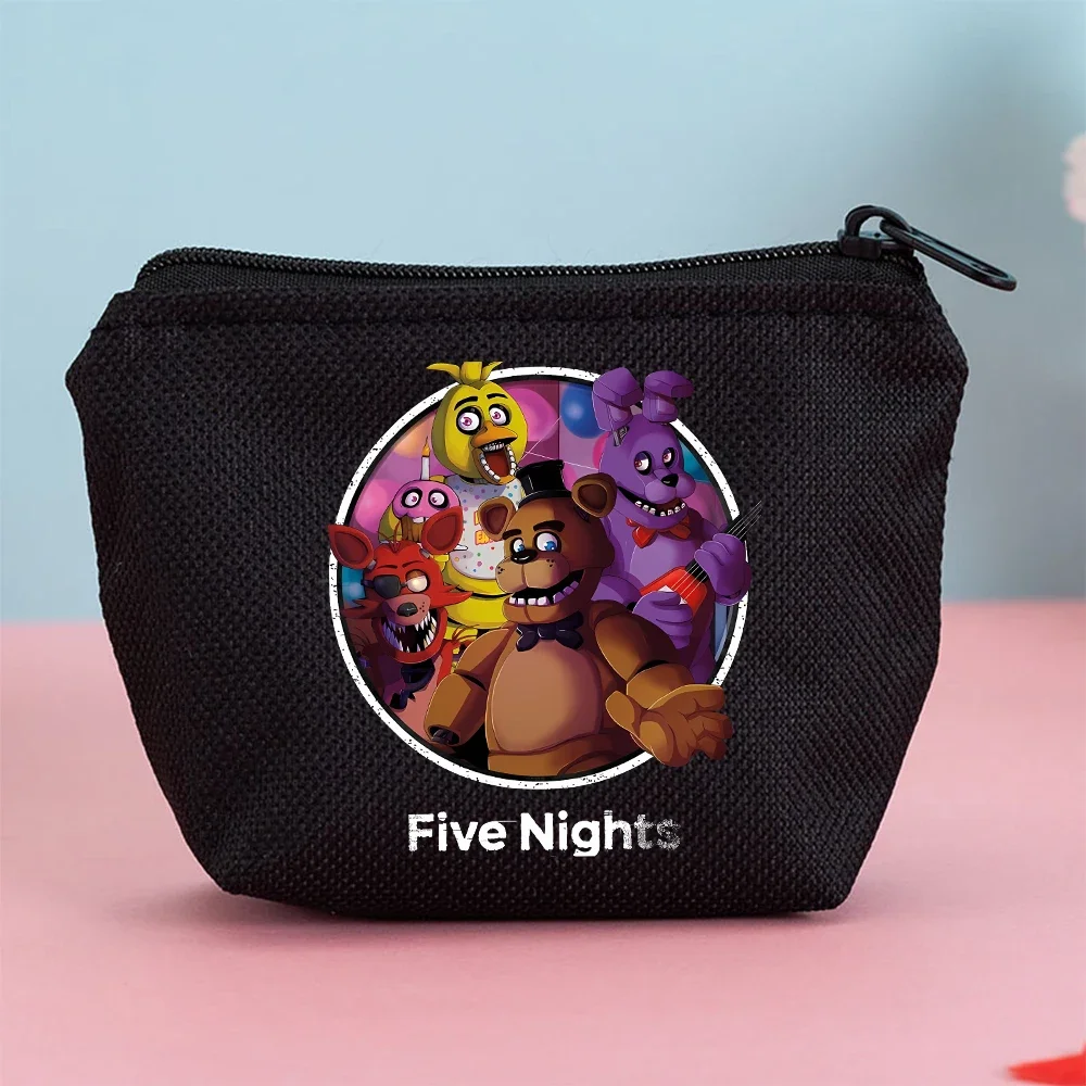 Fnafs Coin Purse for Children Monederos Mini Bags Anime Zipper Wallet Square Key Card Bag Kid Storage Pocket Pack Card Holder