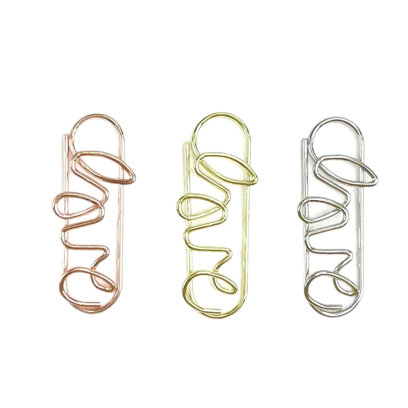 30pcs Love Shape Paper Clip Small Cute Rust-Proof Metal Strong Durable Bulk For Office Home