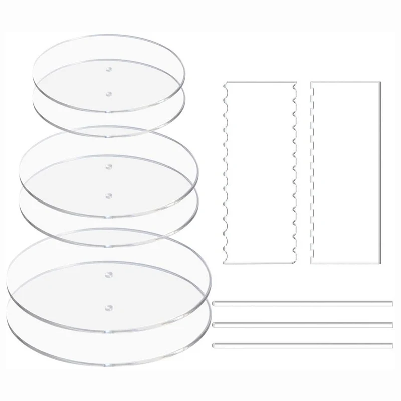

Transparent Acrylic Round Cake Pan Set Cream Cake Baking Craft Tool Cake Decorating Tools Baking Accessories