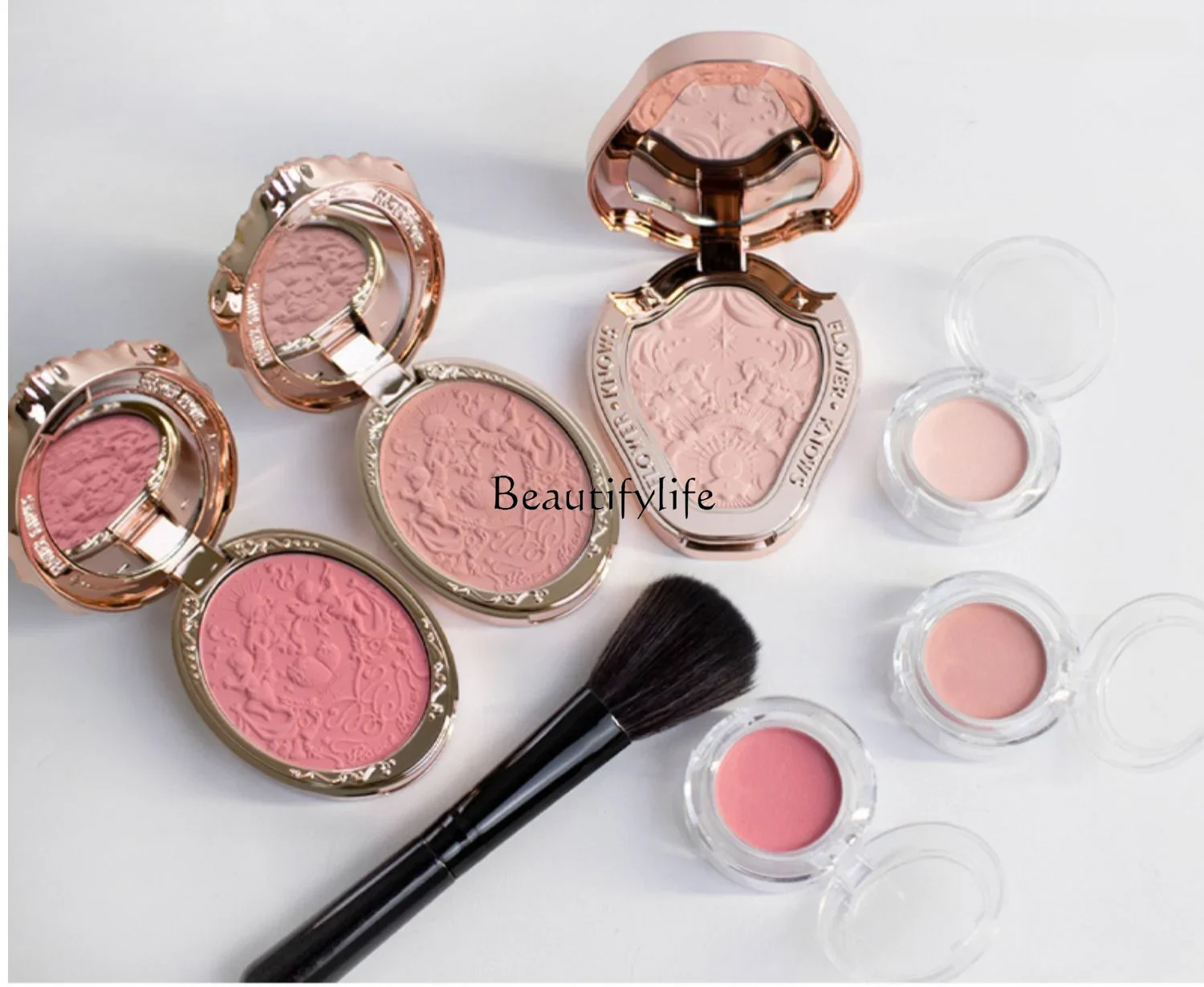 

Flower know relief blush color test sample unicorn rococo moonlight mermaid gradual change powder