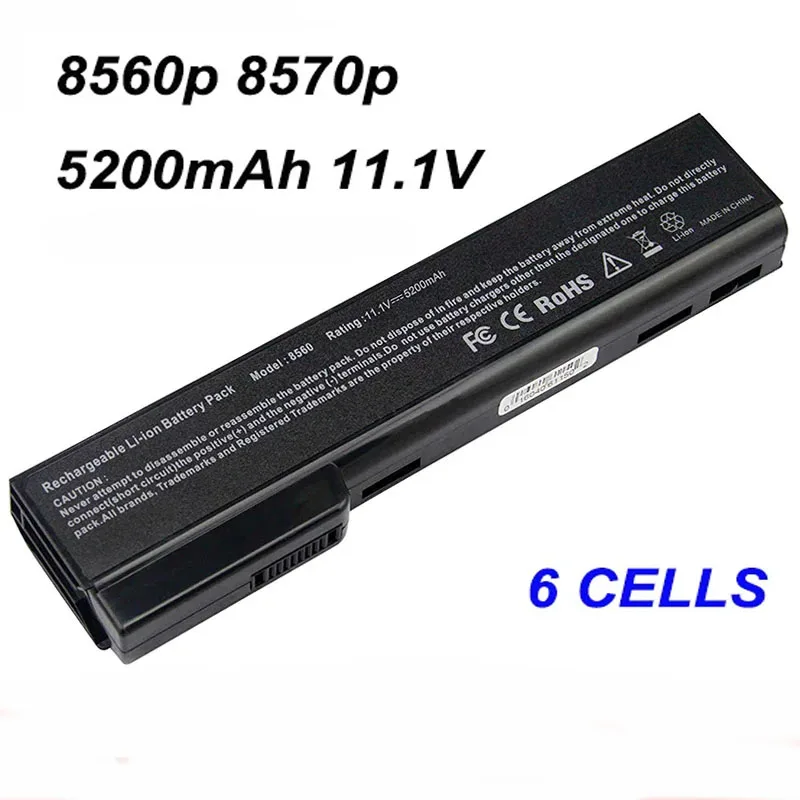 8560p 6cell 5200mAh 11.1V Laptop Battery For HP ProBook 6360b 6460b 6465b 6470b 6475b 6560b 6565b 6570b CC06XL CC09 HSTNN-UB21