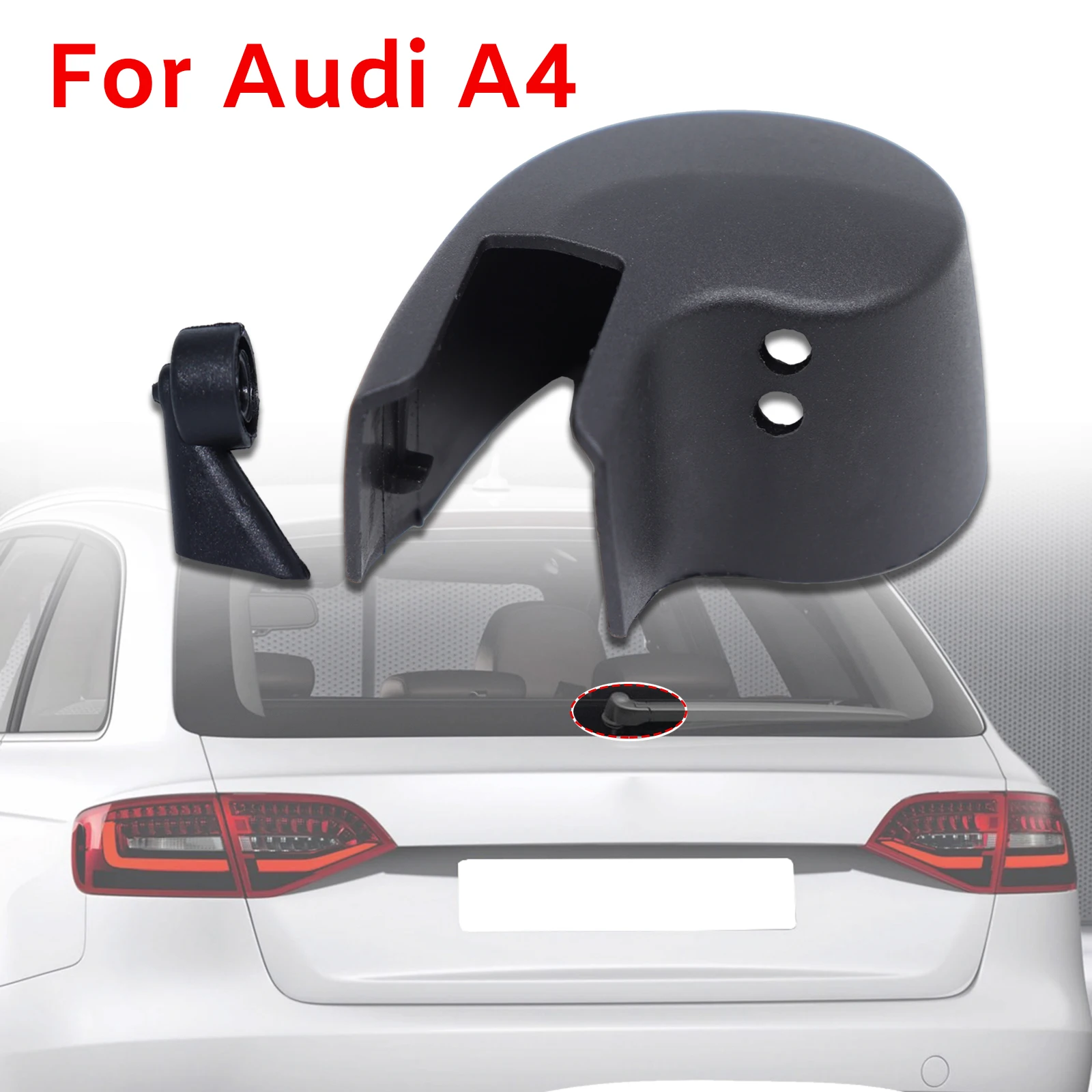 For Audi A4 Avant Estate B6 B7 B8 B9 8E 8H 8K 8W 2001-2019 Rear Windshield Wiper Arm Rocker Bolt Cover Cap Washer Jet Nozzle Kit