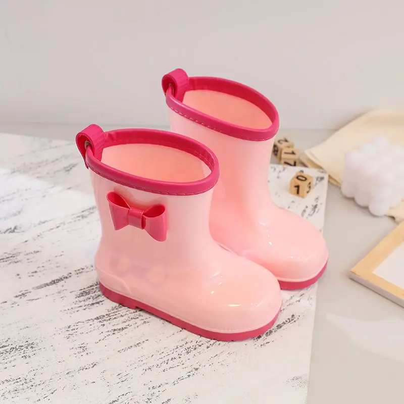 

Kids Princess Rain Boots Non Slip Soles Furry Lined Waterproof Preschool School Child Footwear