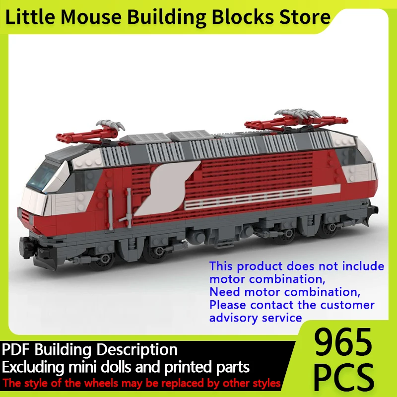 

City Car Model MOC Building Bricks BR 1822 Electric Locomotive Modular Technology Gifts Holiday Assemble Children Toys Suit
